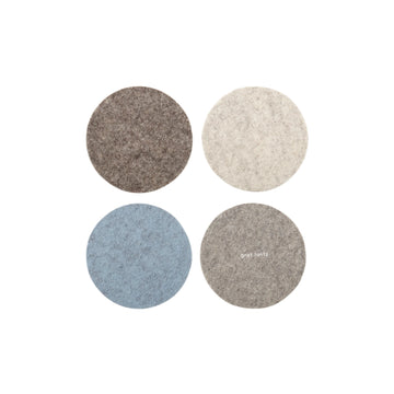 Bierfilzl Merino Wool Round Coaster Multi 4 Pack