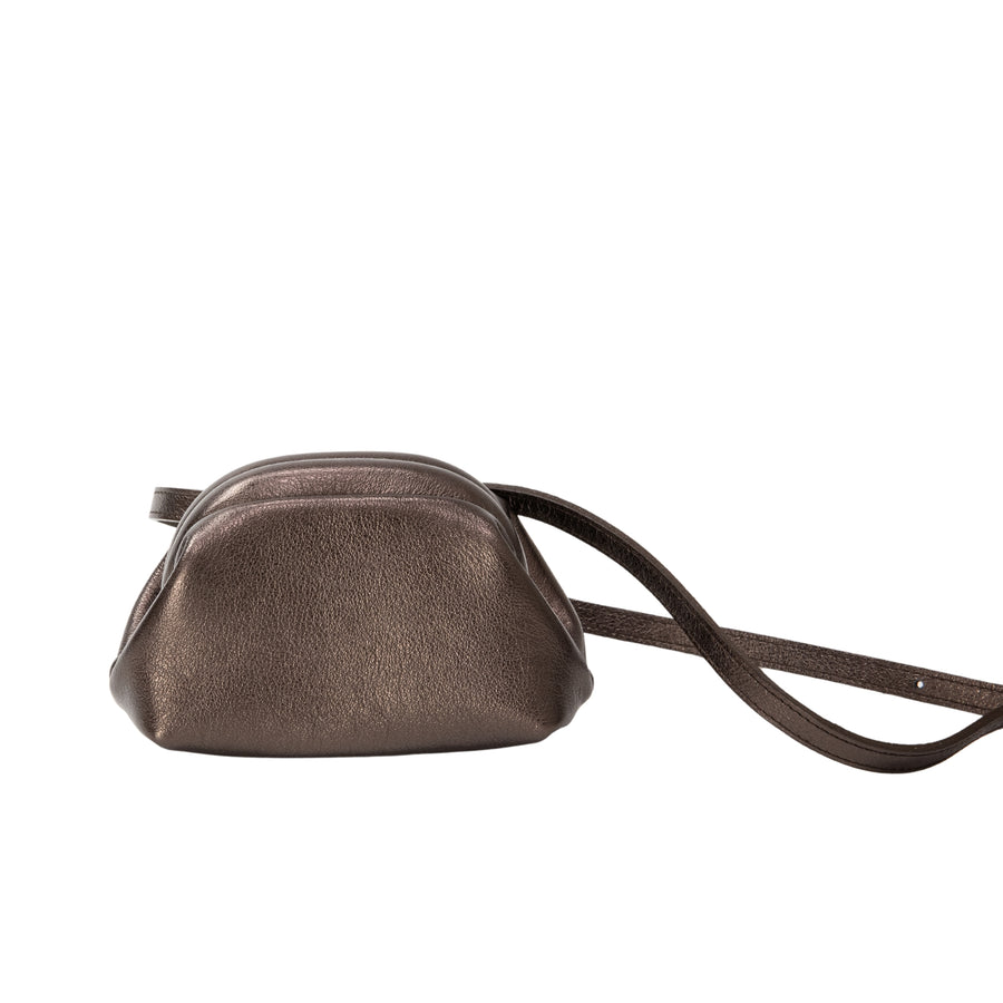 GALLETA MINI HANDBAG - CHOCO METALLIC ASTRO LEATHER