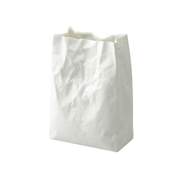 Porcelain crinkle bag vase- Large