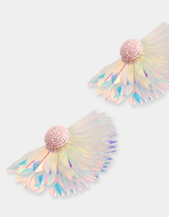 LARGE MARIGOLD EARRINGS- LIGHT PINK