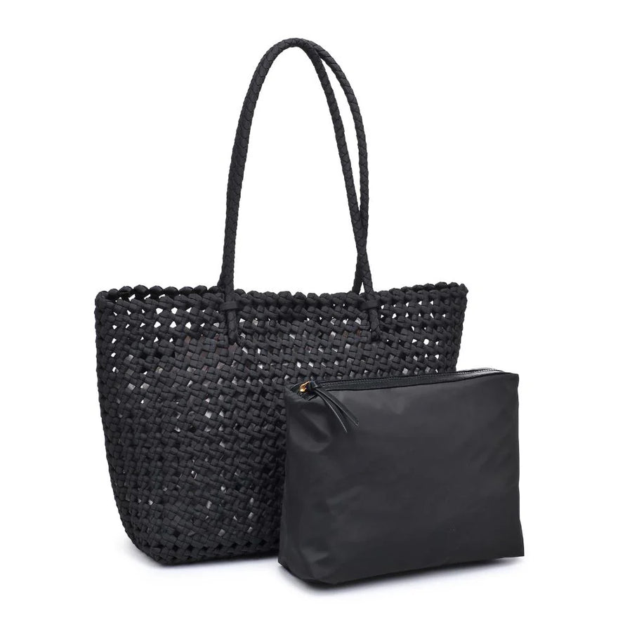 Black Reflection Large Tote Bag