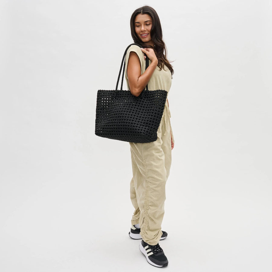 Black Reflection Large Tote Bag