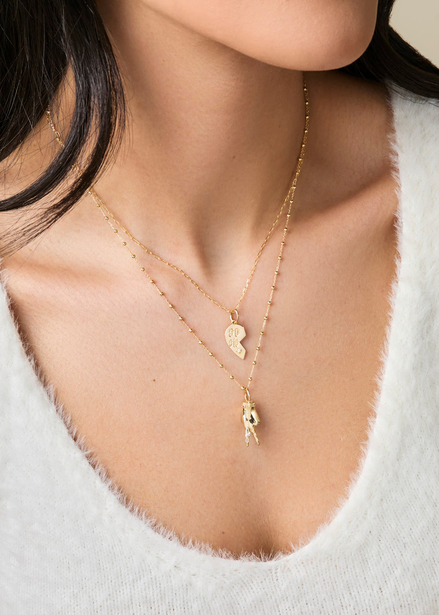 Adjustable Delicate Bead 14K Gold Chain