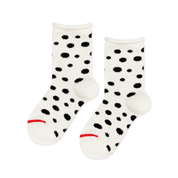 Mini Dalmatian Crew Socks - Ivory (12-24 months)