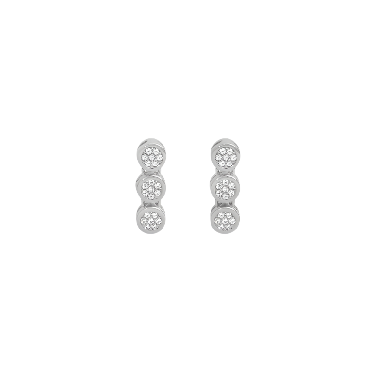 Mirabeau Pave Droplet Earrings - Silver