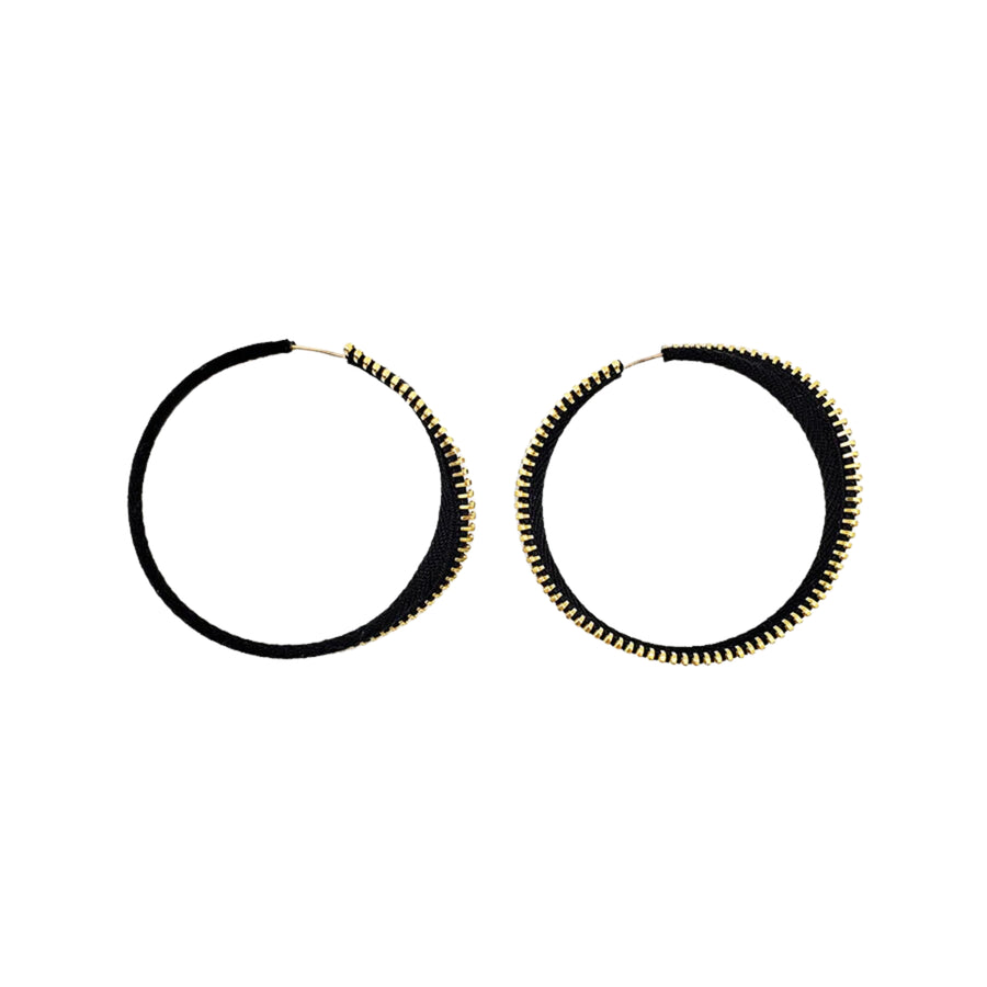 Mobius Hoops - Black + Gold