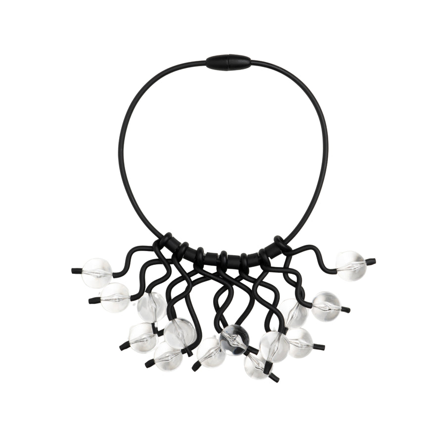 MAN RAY BLACK CRYSTAL CHOKER NECKLACE