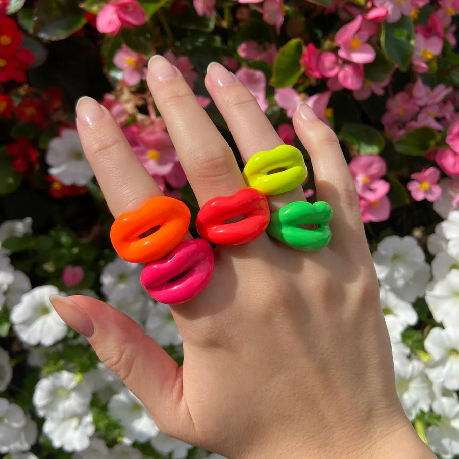 Hotlips Neon Orange Ring - Size 8
