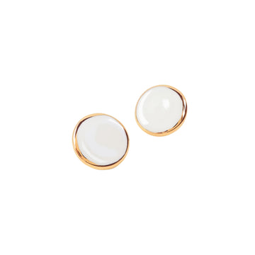 Large Round Earrings - White