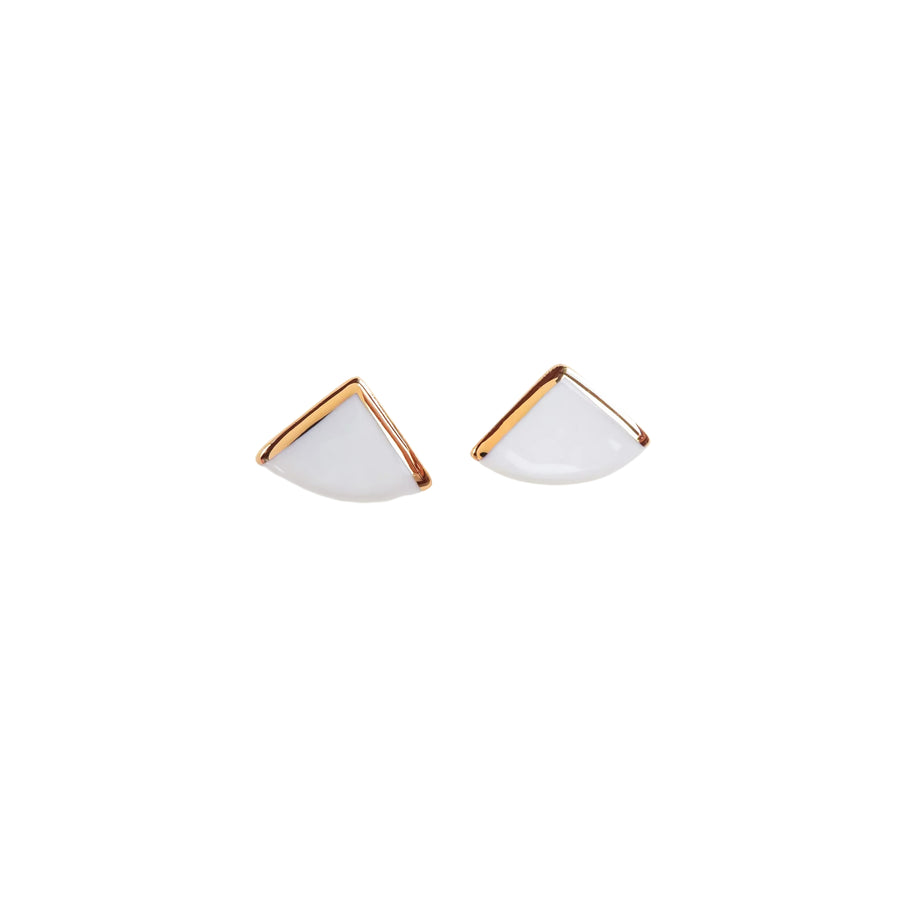 Triangle Earrings - White