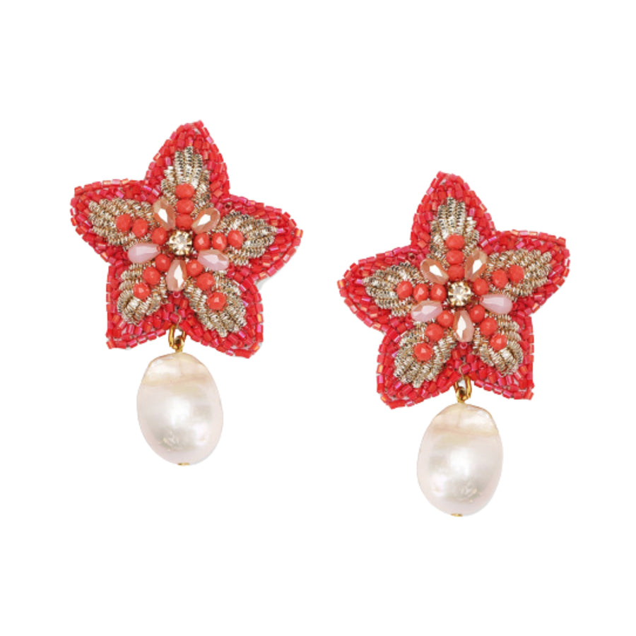 STARFISH PEARL GOLD EARRINGS