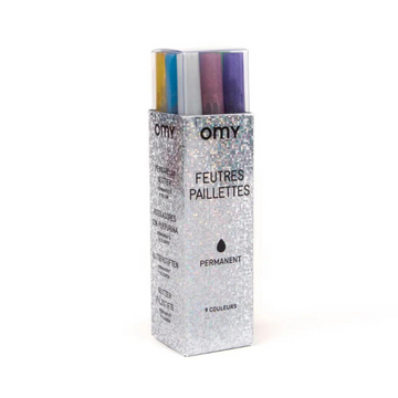 Glitter Markers - Set of 9