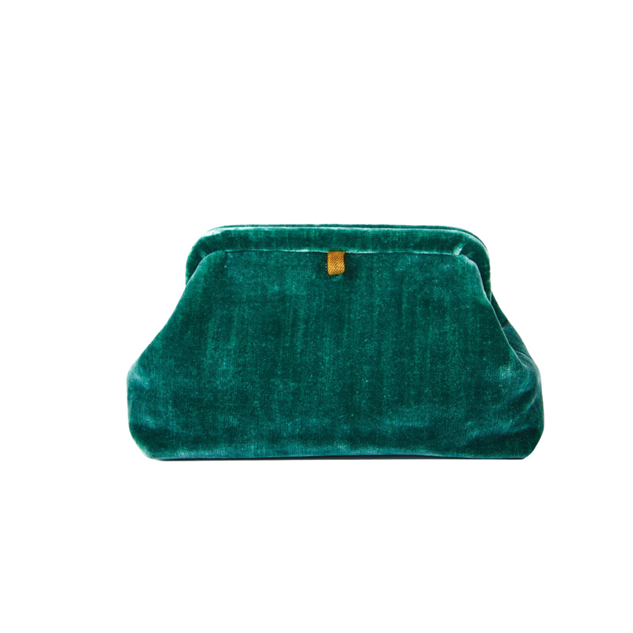 Green discount velvet clutch