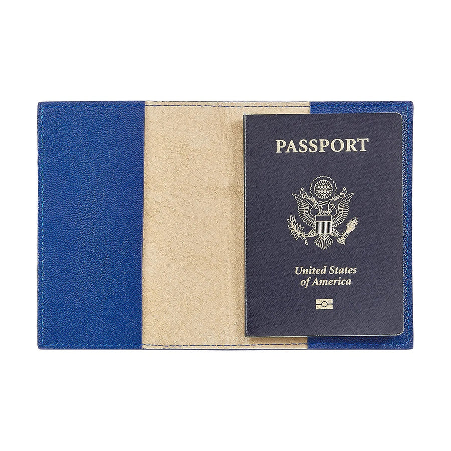 PASSPORT COVER - ROYAL BLUE LEATHER