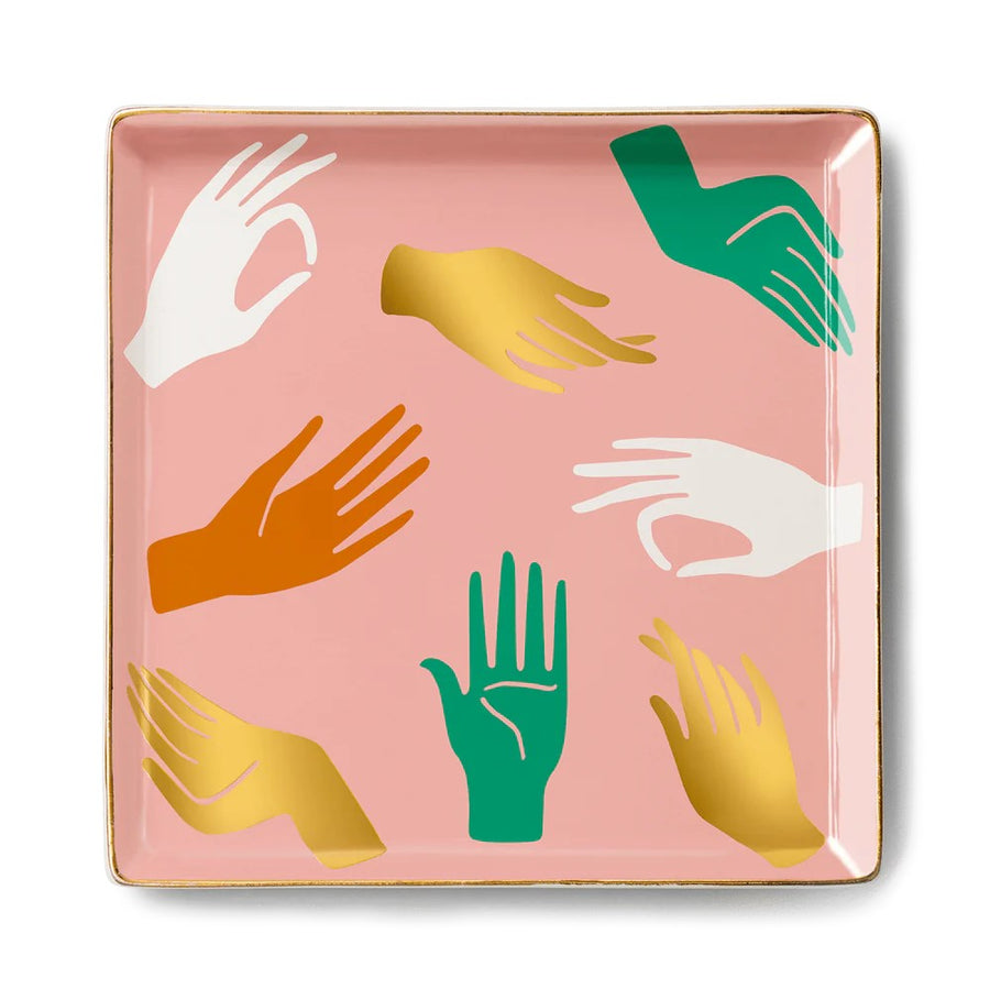 Hamsa Ceramic Tray - Pink