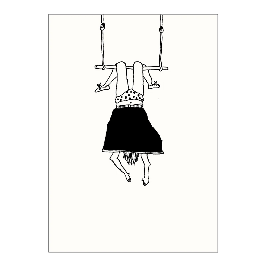 trapeze girl postcard