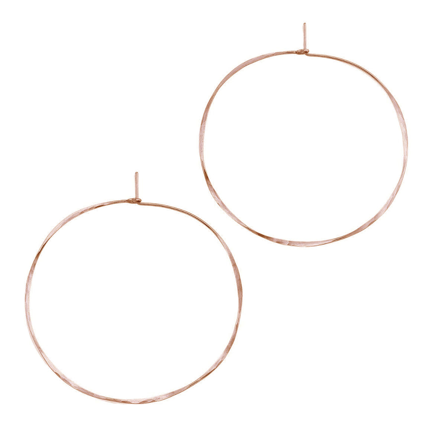 Extra Large Thin Hoop Earrings - Rose Gold