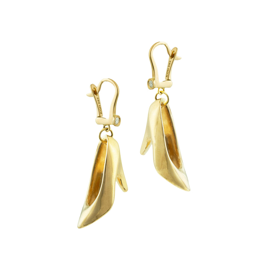 14K gold Doll Pump Heel Earrings