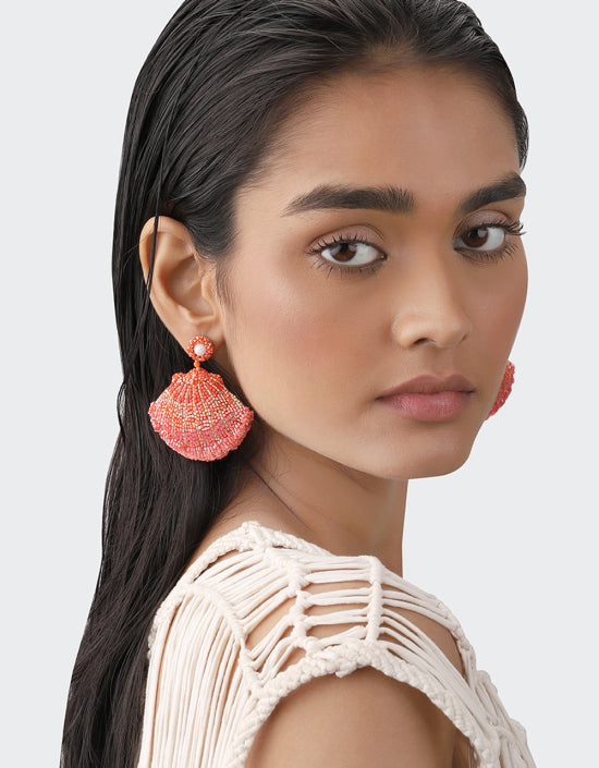 SEASHELL EARRINGS - RED