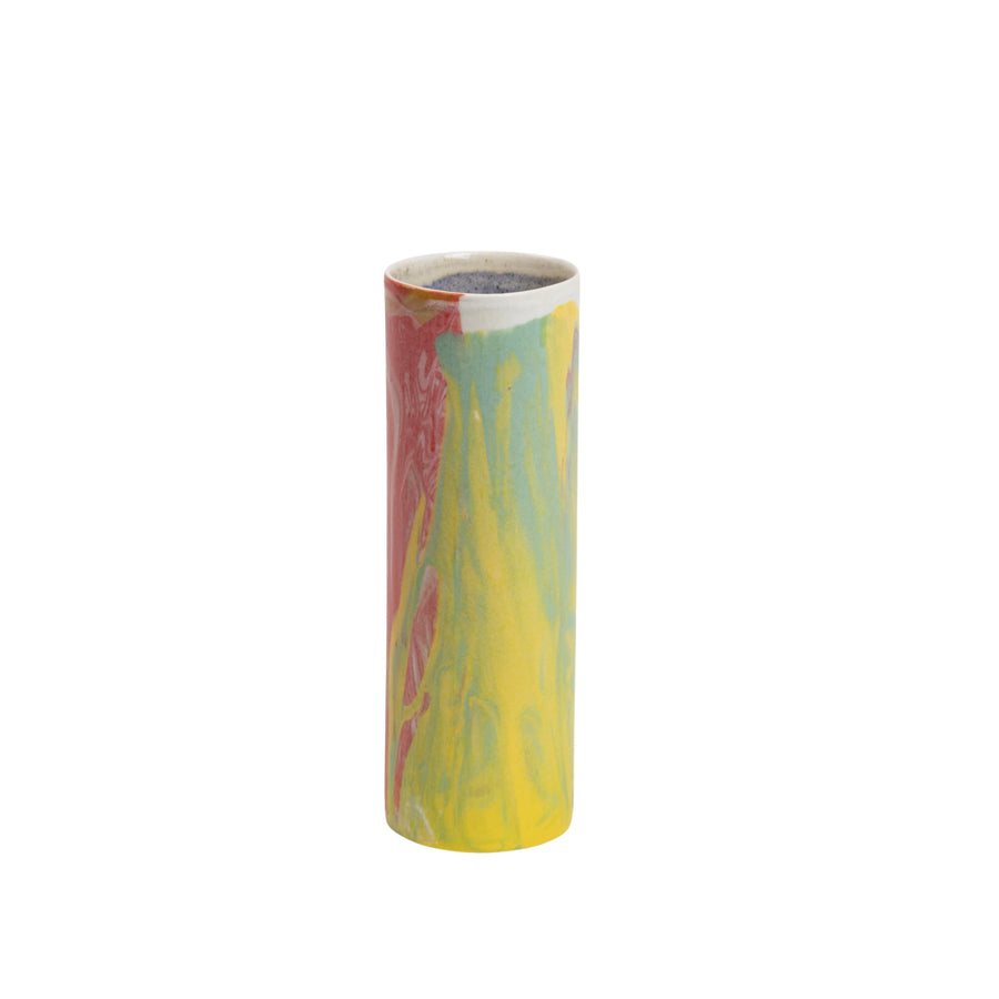 Large Cylinder Vase- Marbled