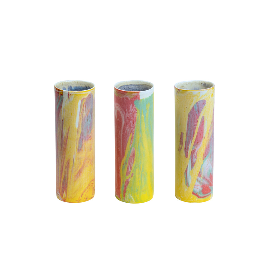 Large Cylinder Vase- Marbled