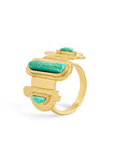 Gold Stylized Arch Ring- 7