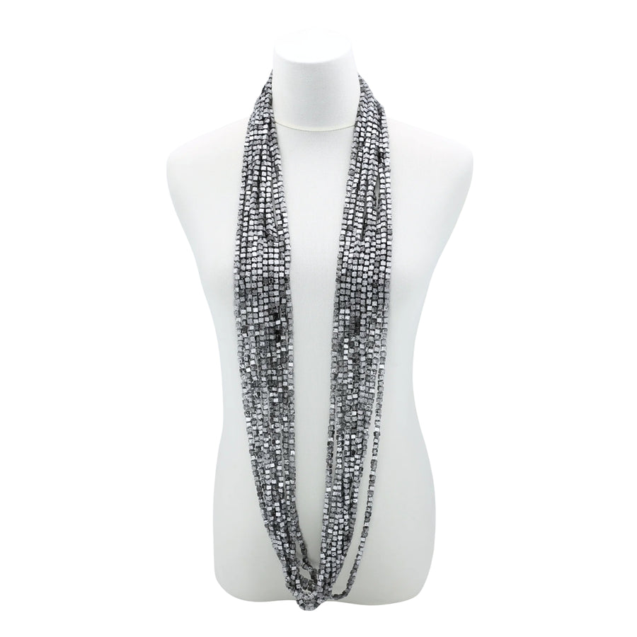 Silver/Black Hand Painted Next Pashmina Necklaces