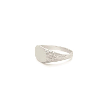 Silver Handcarved Signet Ring- Size 5