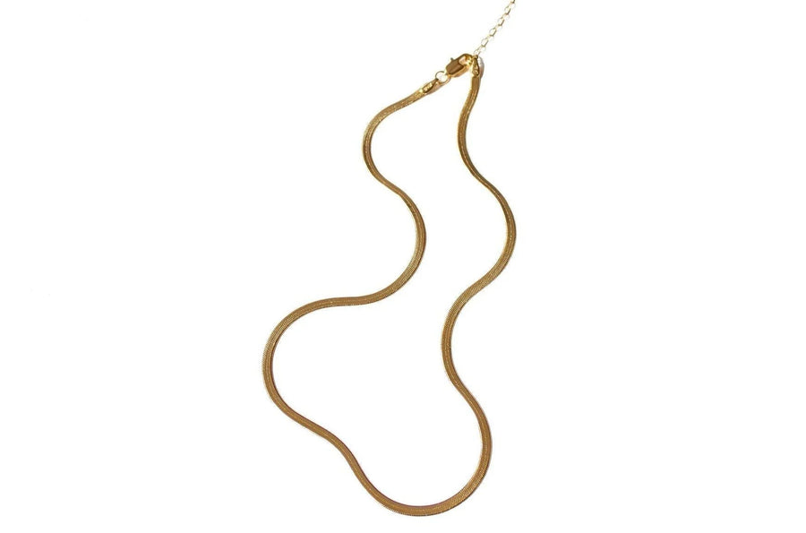 Slinky Herringbone Necklace, 18K GF - 16