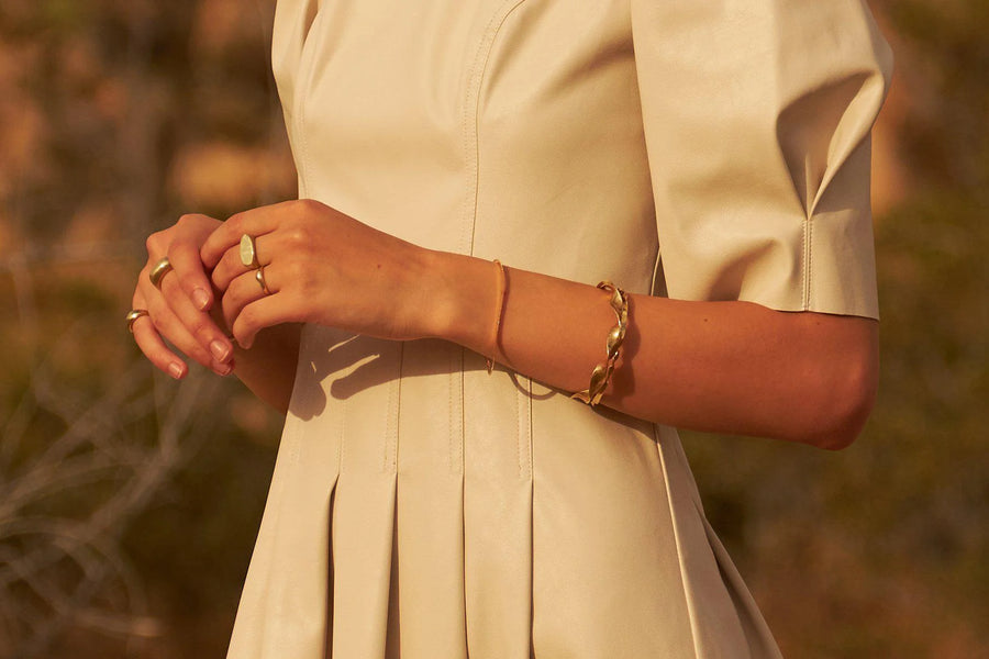 Slinky Herringbone Bracelet, 18K GF - 7