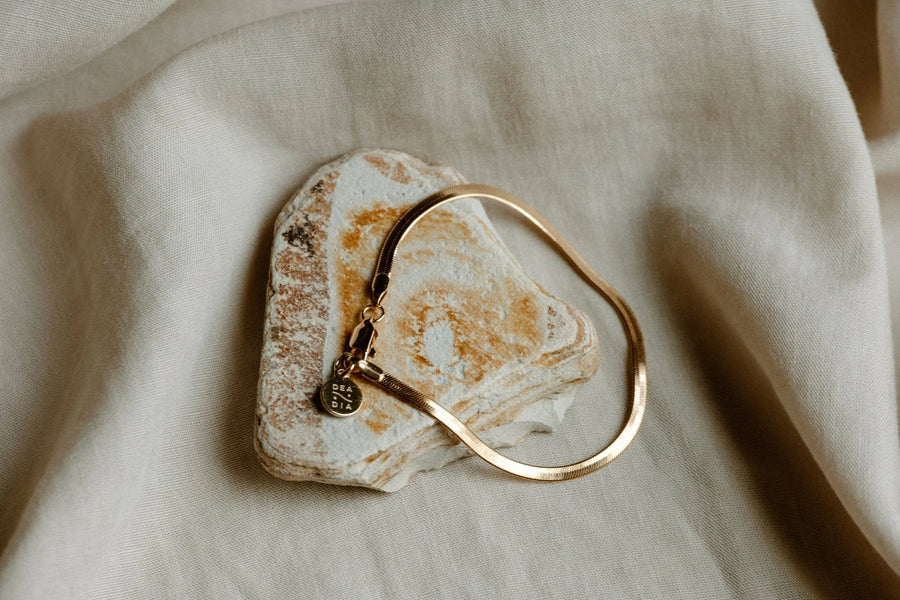 Slinky Herringbone Bracelet, 18K GF - 7