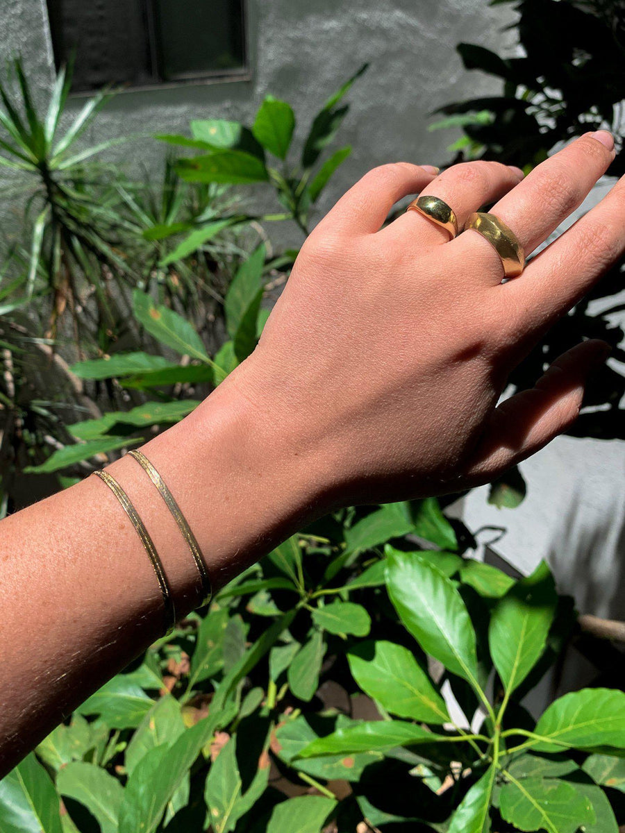 Slinky Herringbone Bracelet, 18K GF - 7