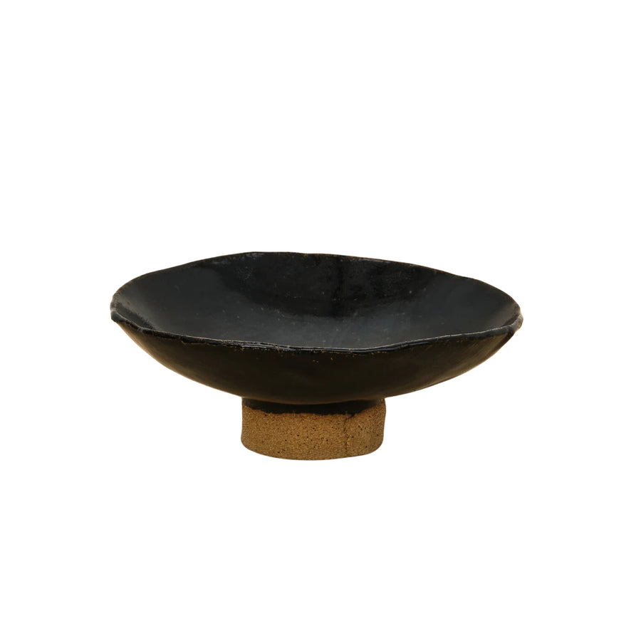 Medium Footed Bowl - Solid Black