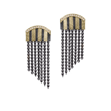 Stripe Diamond Dangle Chains Earrings