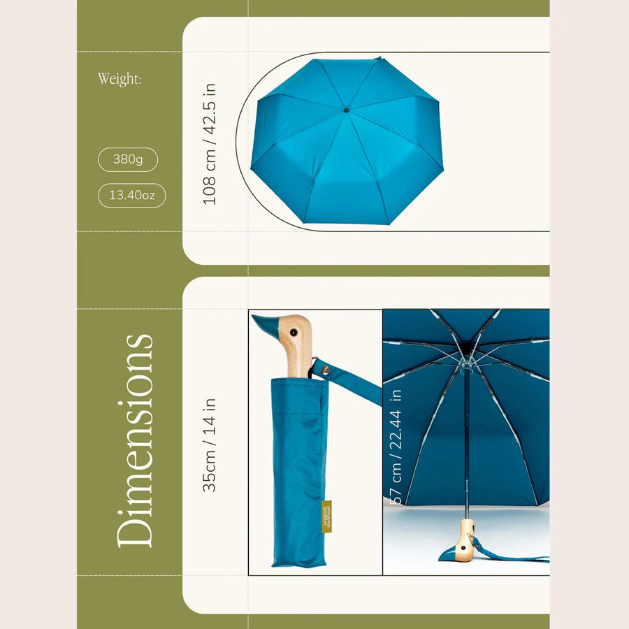 Teal Eco-friendly Original Duckhead Compact Umbrella
