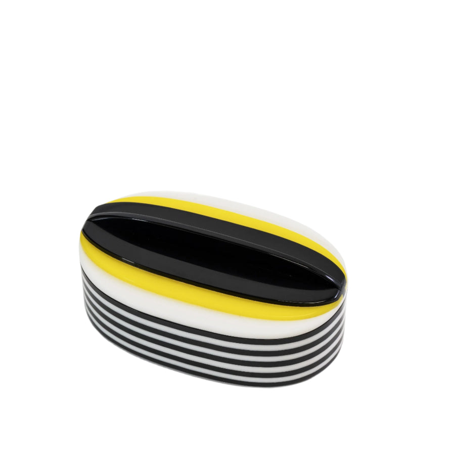 Aurora AM Oval Box -  Black, White, Yellow