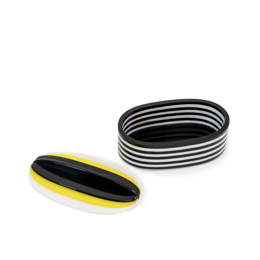 Aurora AM Oval Box -  Black, White, Yellow