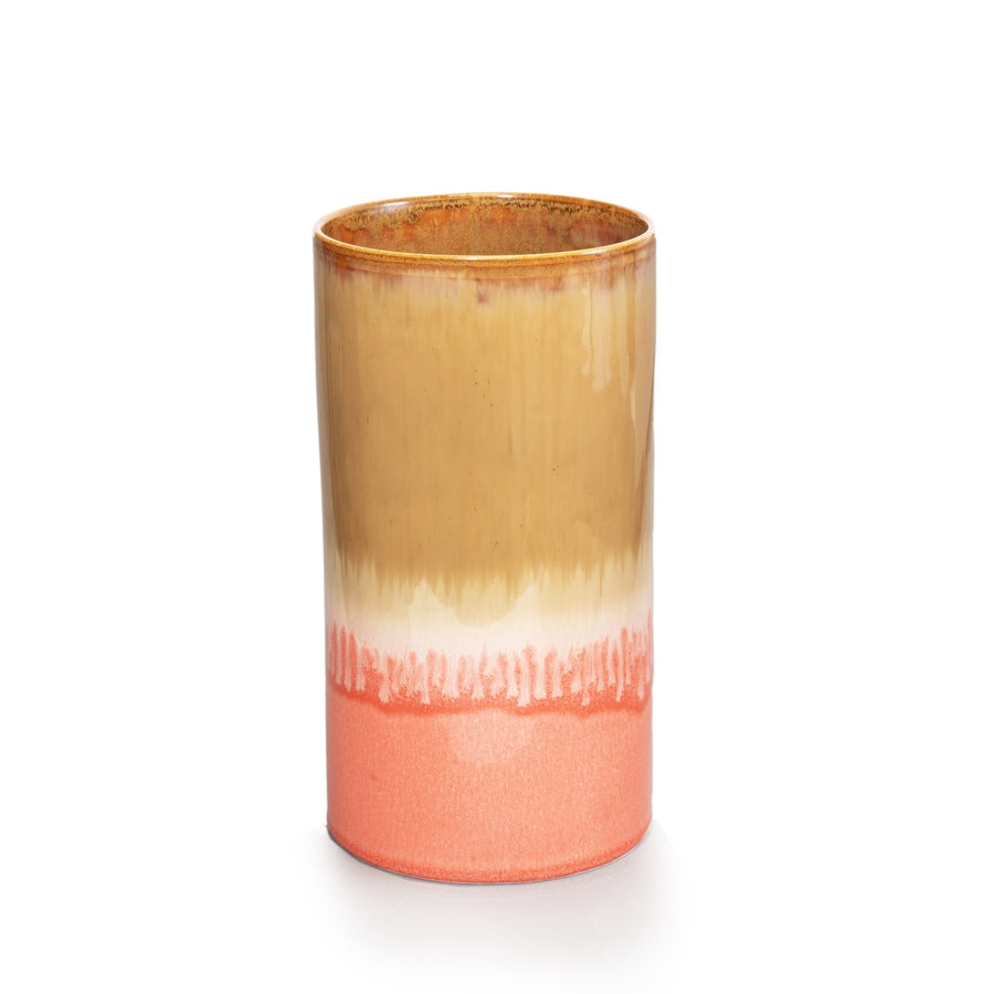 Extra Large Cylinder Vase - Camel/Salmon