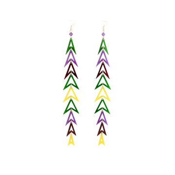 Multicolor Arrowhead Earrings 10.5”