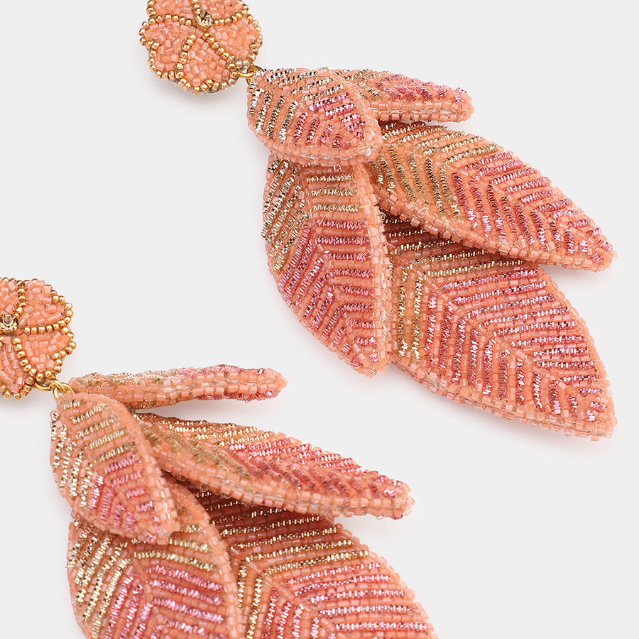 LEAF EARRINGS - MULTI BLUSH