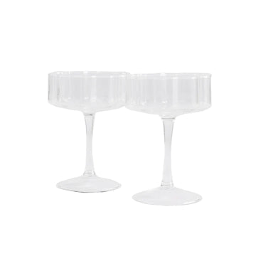 SET OF 2 WAVE COUPE GLASSES - Clear