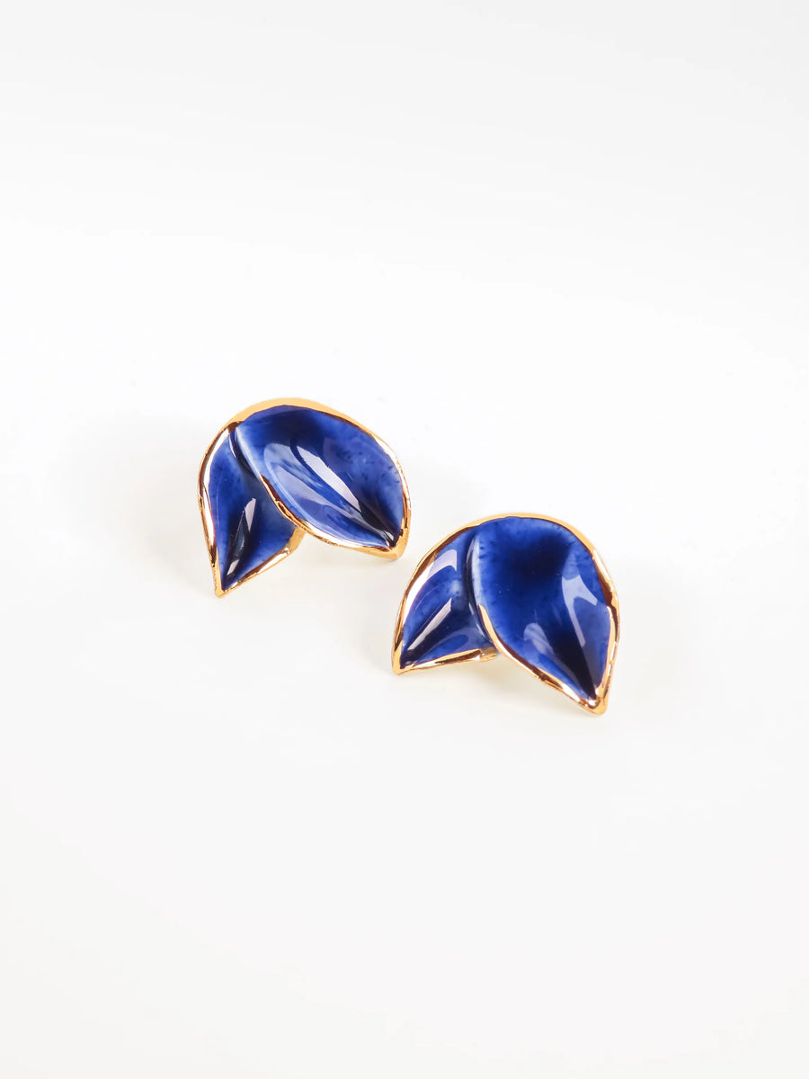 Wild Orchid Earrings - Blue