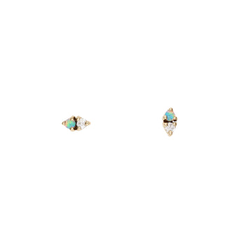 TWO-STEP opal  EARRING set - 14K yellow gold