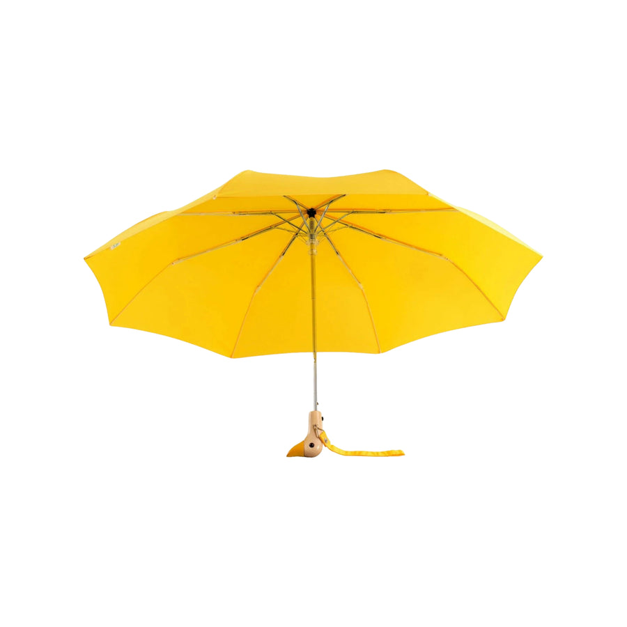 Saffron Brush Yellow 100% recycled plastic bottle Compact Duck Umbrella