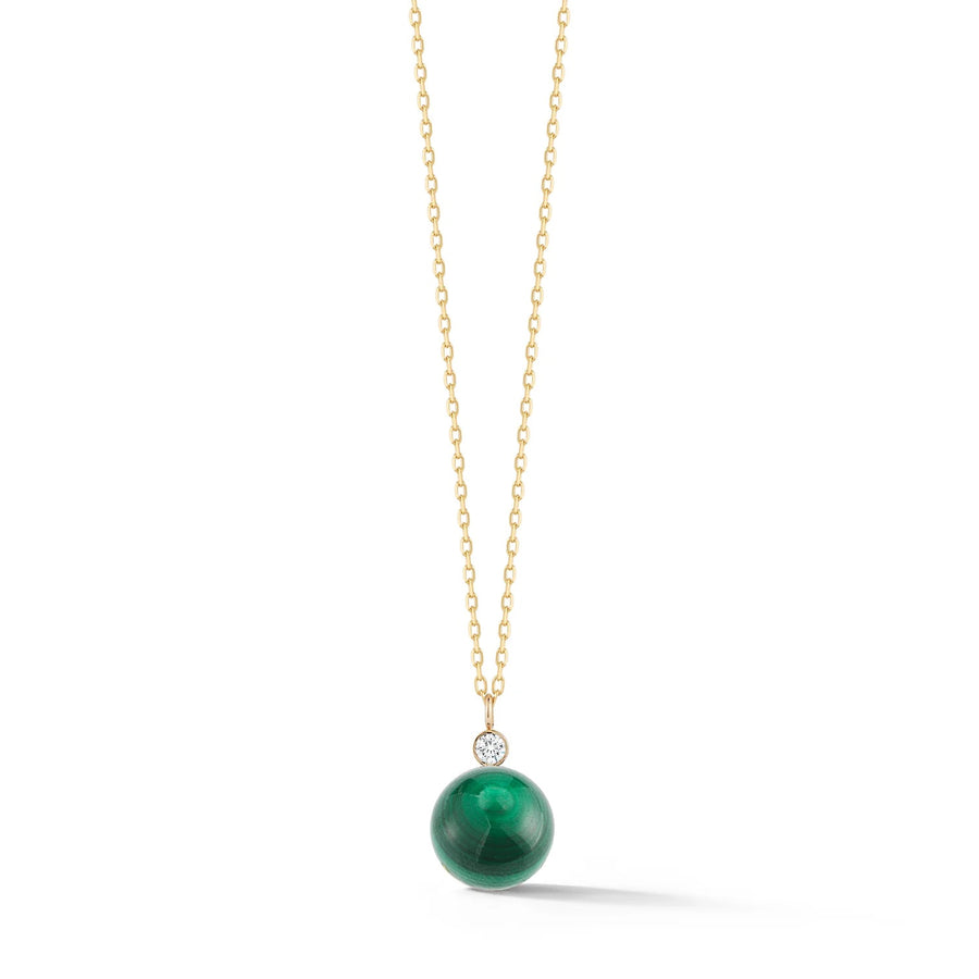 Gold Malachite and Diamond Dot Necklace