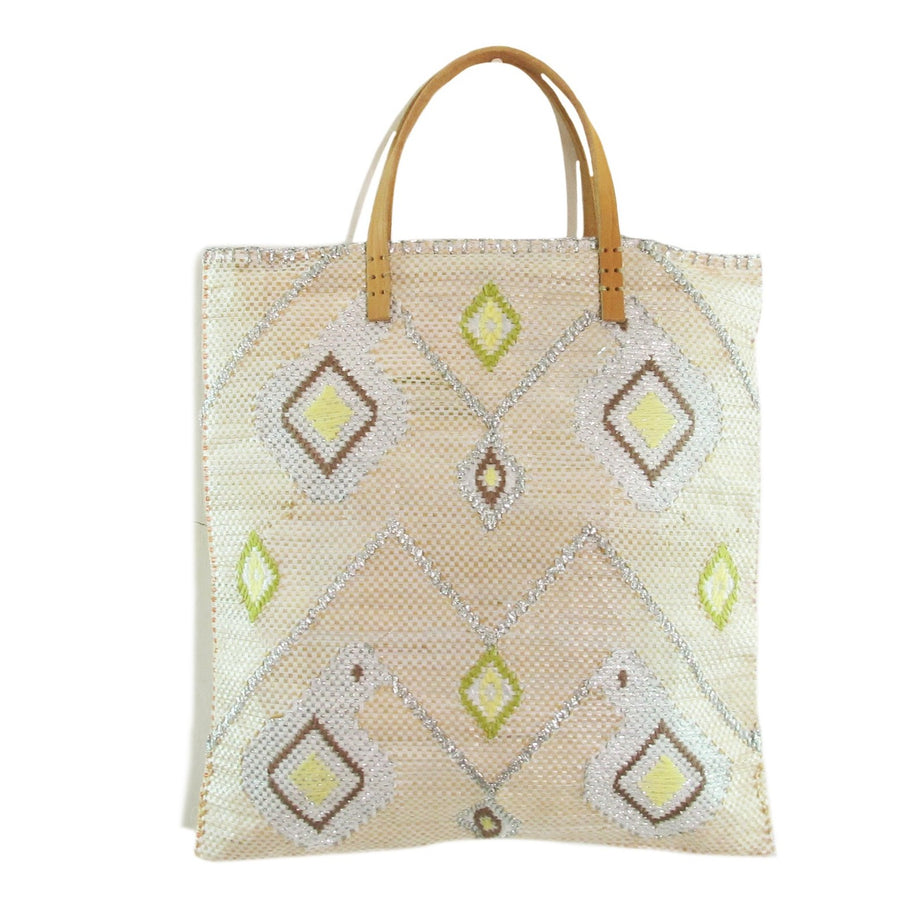 Recycled Tote- Ikat Silver
