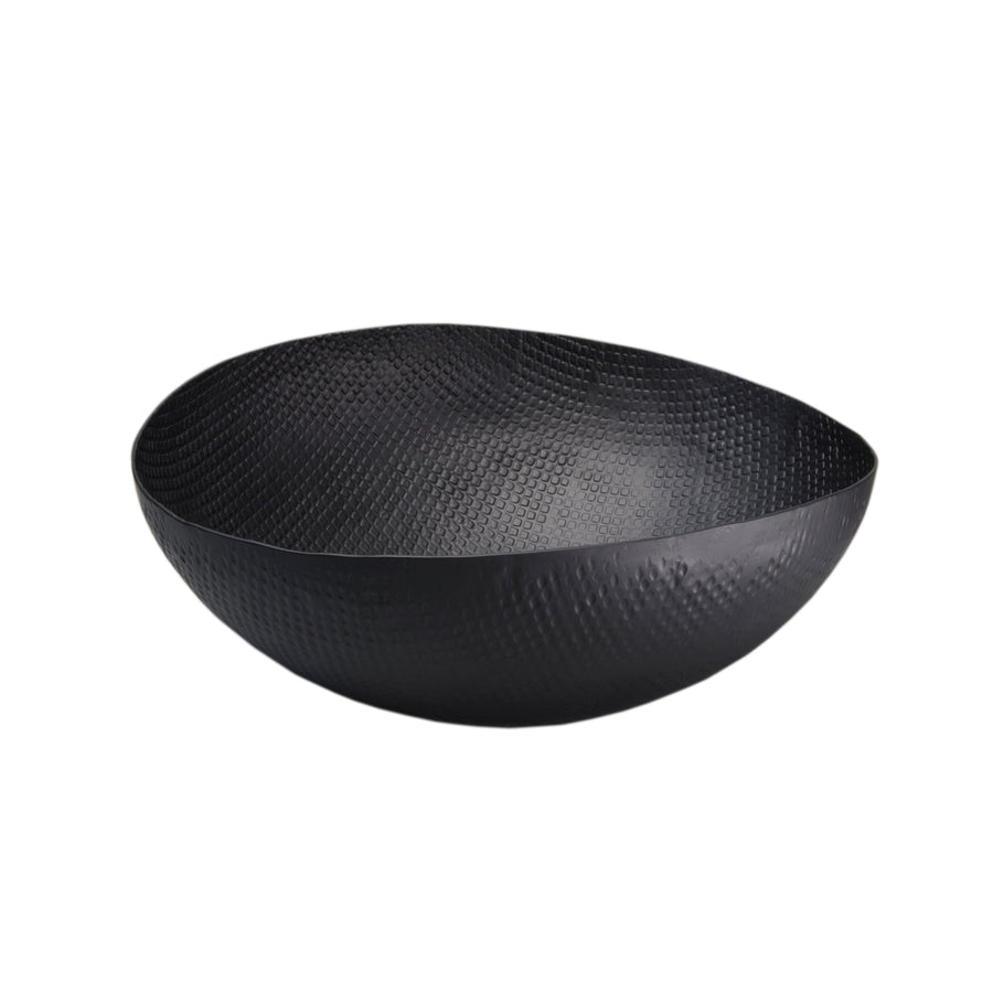 Black Crosshatch Aluminum Bowl- Large