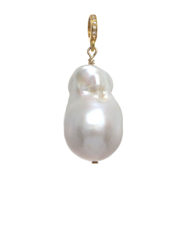 Large Baroque Pearl Pendent with Diamond Ring