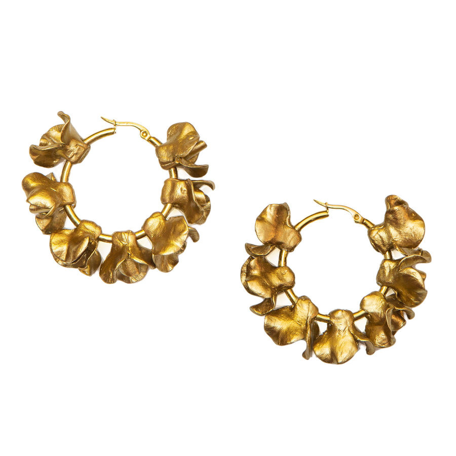 Flower Hoops- Bronze