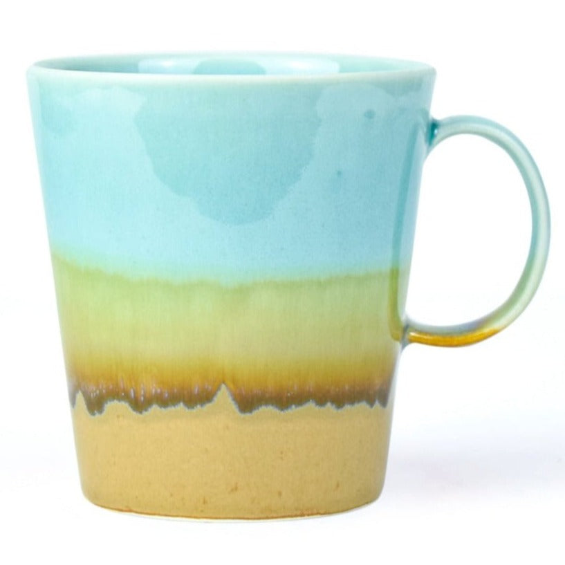 Porcelain Mug- Turquoise/ Ochre